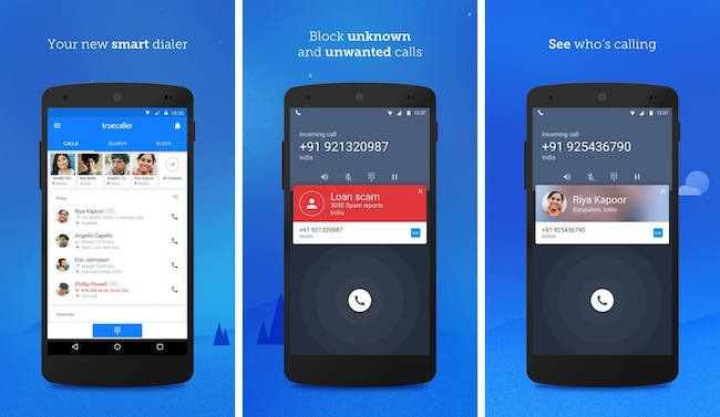 Giao diện ứng dụng di động Truecaller